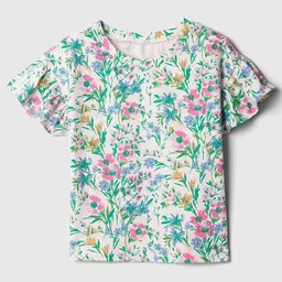GAP Girls Floral Printed Organic Cotton T-shirt image 1