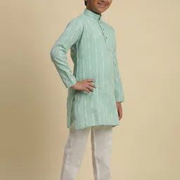 Pro-Ethic STYLE DEVELOPER Boys Paisley Printed Regular Pure Cotton Kurta with Pyjamas image 3
