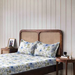 The Happy Pod Blue & White Floral Summer Single Bed Dohar image 2