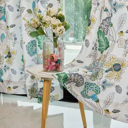 tramb Polyester Abstract 5 ft Light Filtering Eyelet Window Curtain image 2