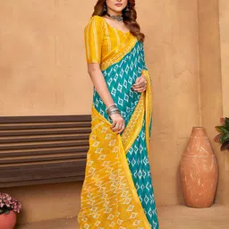 Munir Zari Pure Cotton Ikat Saree image 2