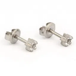 STUDEX Stainless Steel Silver-Plated Crystals Studded Circular Shaped Studs image 4
