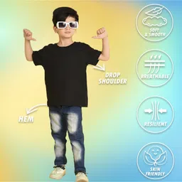 NUSYL Boys 2 Drop-Shoulder Sleeves T-shirt image 2