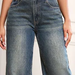 NU CLOTHS Women Jean Baggy High-Rise Light Fade Stretchable Jeans image 2