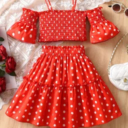 INCLUD Girls Printed Top with Skirt image 4