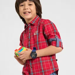 Pantaloons Junior Boys Tartan Checks Casual Shirt-image-83
