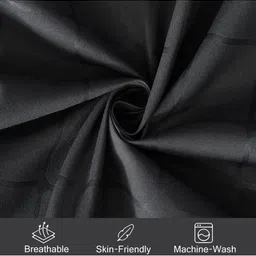 Filymore Charcoal Geometric 300 TC Double Bedsheet with 1 Pillow Covers image 4