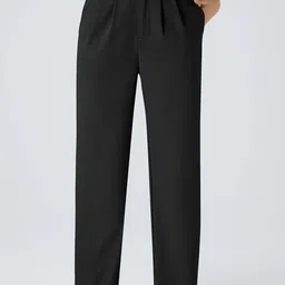 ADDYVERO Women Classic Straight Fit High-Rise Easy Wash Trousers-picture-21