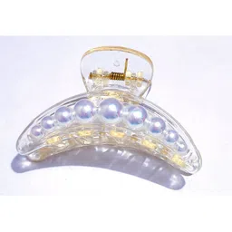 GOWRI TEX Women Set of 3 Hair Claw Clip with Pearls image 4