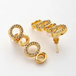 ZENEME Gold-Plated American Diamond Studded Jewellery Set image 2