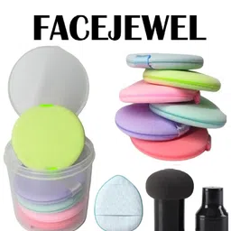 Facejewel Set Of 7 Powder Puff With Mushroom Puff & Finger Sponge With Box image 4
