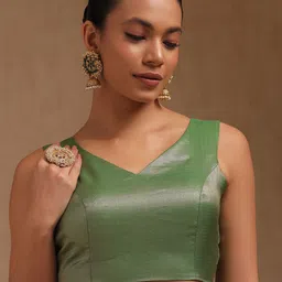 Soch Chevron Patterned V-Neck Padded Saree Blouse-picture-27