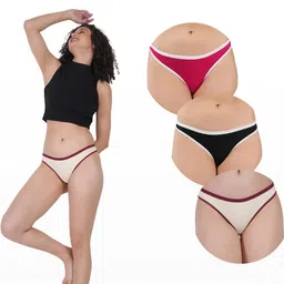 ORLIZEA Set Of 3 Cotton Blend Thongs-image-41