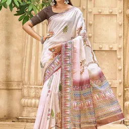 DIVASTRI Ethnic Motifs Embroidered Handloom Saree image 2