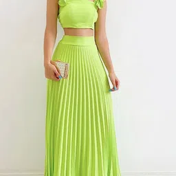 LULU & SKY Square Neck Crop Top With Skirt Co-Ords-picture-33