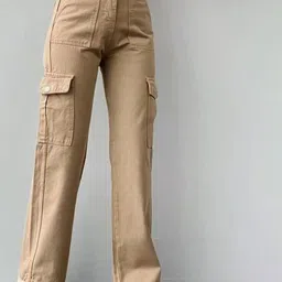 miss mosa by akanksha Alamode By Akanksha Light Brown Roderno Cargo Statement Pants-picture-40