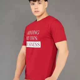 BRAWNY BATTLER Men Typography Printed Round Neck Cotton T-shirt image 3