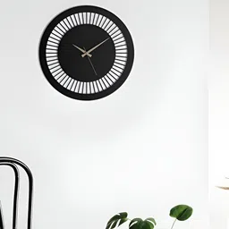 QEZNEF Black Solid Geometric Traditional Wall Clock-picture-17