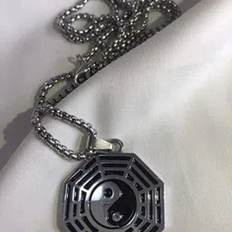 P. R. PRINTS Stainless Steel Silver-Plated Yin & Yang Pendants With Chains-picture-17