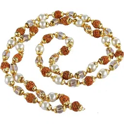 Divine souvenirs Unisex Rudraksha Beaded Statement Chain image 1