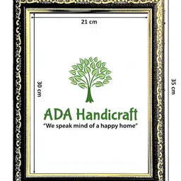 ADA Handicraft Black & Gold-Toned Self Design Wooden Wall Photo Frame image 3