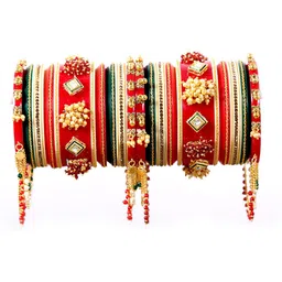 Align Set Of 2 Gold-Plated Pearls Beaded Chuda Bangles-picture-10