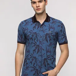 Crocodile Men Floral Printed Polo Collar Cotton Slim Fit T-Shirt-picture-41
