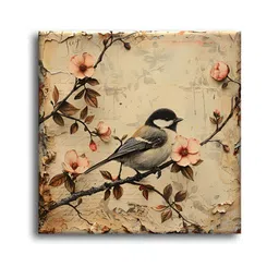 OLIVE TREE Peach-Coloured & Black Canvas Floral and Botanical Wall Paintings image 2