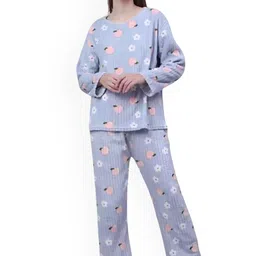 BAESD Women Printed Wool Top & Trousers Night Suits-picture-21