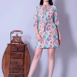 Dot Shine Women Fit & Flare Cotton Dress-image-52