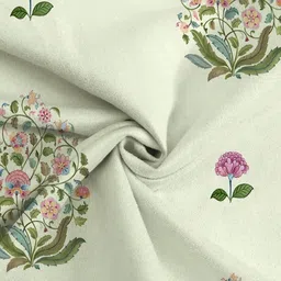 Steve & Anderson Bharat Motifs Olive Green & White 2 Pieces Window Curtains (5 Feet) image 3