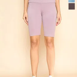 COLOR CAPITAL Pack Of 3 Solid Above Knee Length Cycling Tights-picture-38