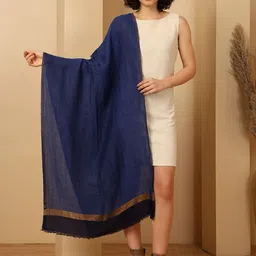 Tweedle Women Fringed Reversible Cashmere Stole With Fringed Border-picture-31