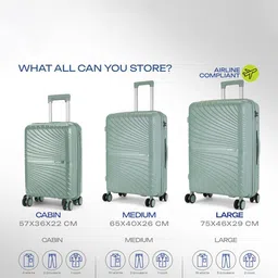Safari Atlantis Set Of 3 Textured Hard-Sided Trolley Bags image 2