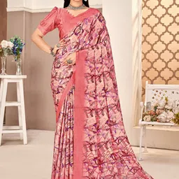 DIVASTRI Women's Silk Crepe Printed Saree With Unstitched Blouse Piece-picture-14
