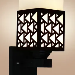 Gojeeva Brown Wood Square Wall Lamps image 5