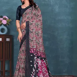 KANOODA Ethnic Motifs Print Pure Georgette Saree-image-57