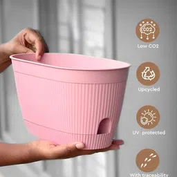 eha Set Of 2Pink Textured PlantersPot image 3