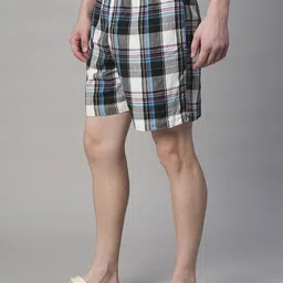 PRONK Pack Of 2 Checked Cotton Boxers TM-BC2-001-BGE-S image 3