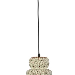1ST TIME White & Brown Textured Self Assembly Bell Ceiling Lamp-picture-49