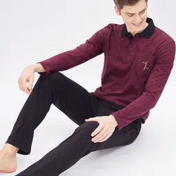 Sweet Dreams Men Geometric Print Night suit-image-66