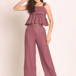 aoba EROTISSCH Women Mauve Top With Trousers Co-Ords-picture-34