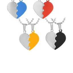 DZINETRENDZ Unisex Set Of 4 Silver-Plated Heart Shaped Chains-image-68