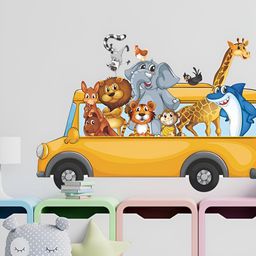 INDIAN ROYALS Yellow & Grey Cartoon Printed Self-Adhesive & Durable Wall Sticker-picture-32