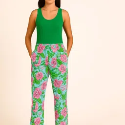 GAB Floral Printed Pure Cotton Straight-Leg Lounge Pant-image-14