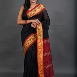 RIDDHIMAN FASHION Ethnic Motifs Zari Pure Cotton Paithani Saree-picture-25