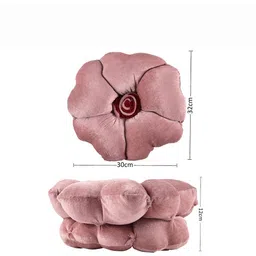 Aura Pink 2 Pieces Rose Shape Microfibre Plushie Pre-Filled Cushions image 2