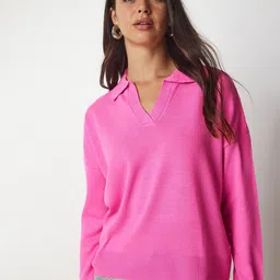 Happiness istanbul Women Shirt Collar Cardigan-picture-35