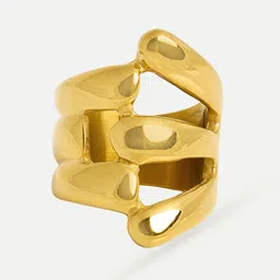 OUZEL 18KT Gold-Plated Stainless Steel Five Orb Wrap Finger Ring image 2