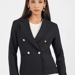 Styli Notched Lapel Double Breasted Blazer image 1